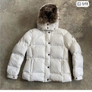 Eddie Pen‎ Coat Girls Youth Size 10 Puffer Hooded White Down Filling Zip Pockets